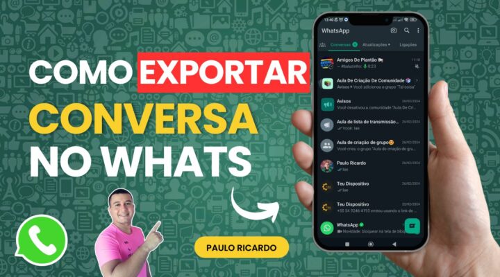 Como exportar conversa de grupo no WhatsApp📱