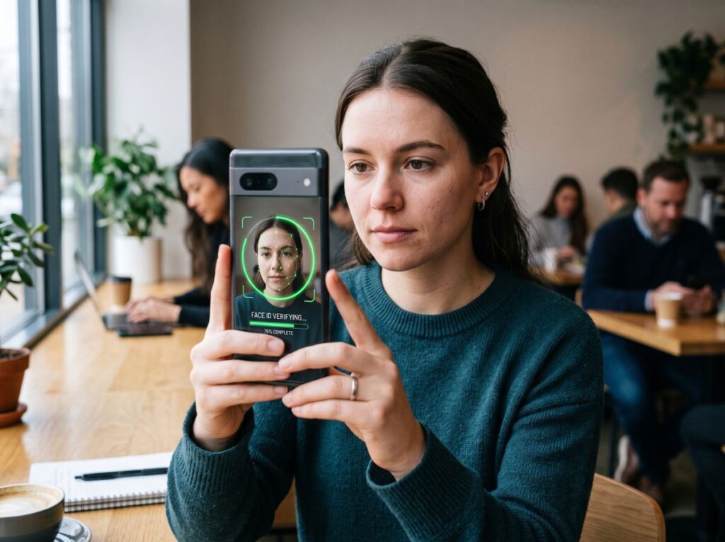 Faça a validação de segurança (Biometria Facial)