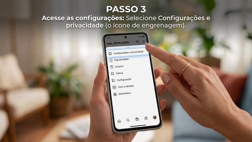 Acesse as configurações