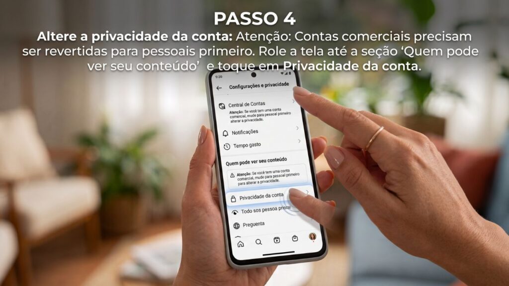 Altere a privacidade da conta