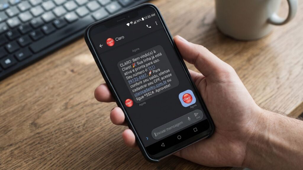 Captura de tela da página de cadastro da Claro no navegador do celular, mostrando o campo de CPF
