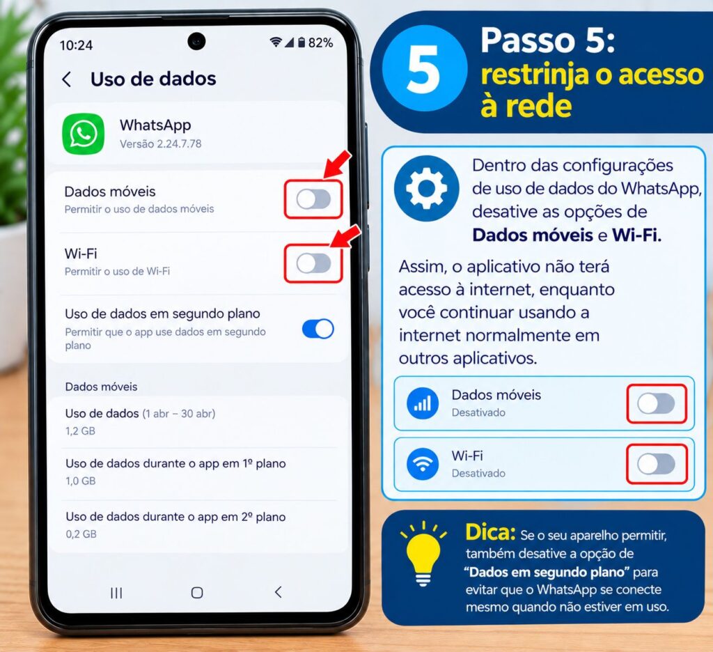 Passo 5 restrinja o acesso à rede