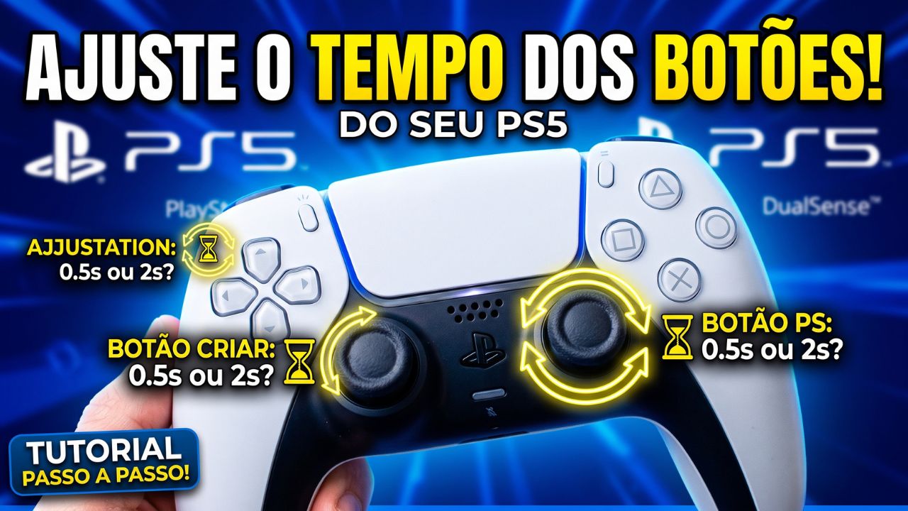 Como ajustar o tempo para manter botões pressionados no controle do PS5