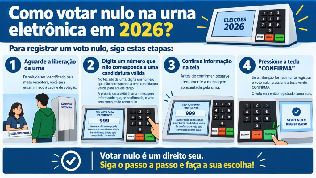 Como votar nulo na urna eletrônica em 2026