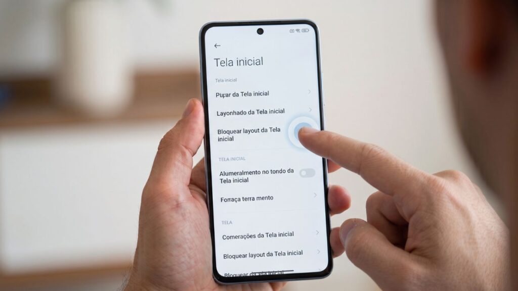 Desative a opção Bloquear layout da Tela inicial