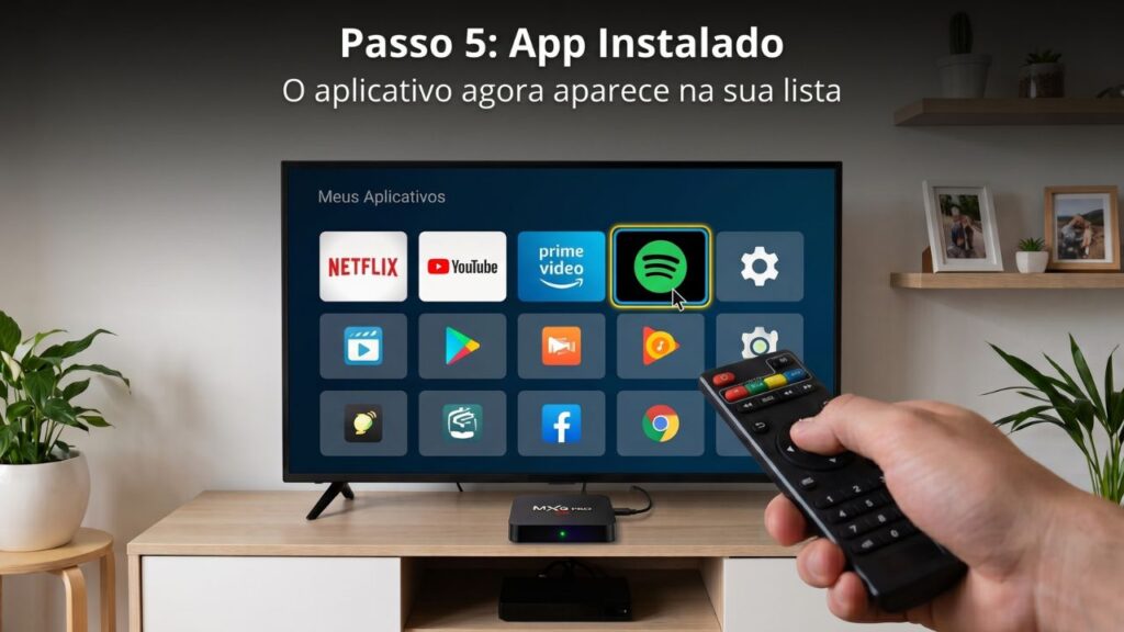 O app vai aparecer na sua lista de aplicativos