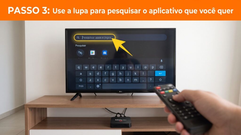 Use a lupa para pesquisar o aplicativo que você quer