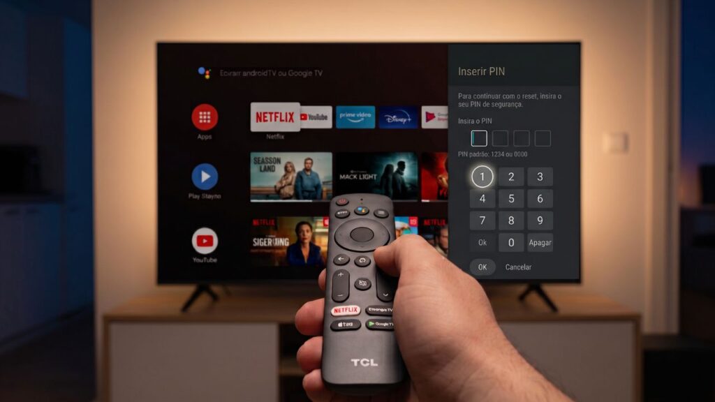 a TV pedir um PIN