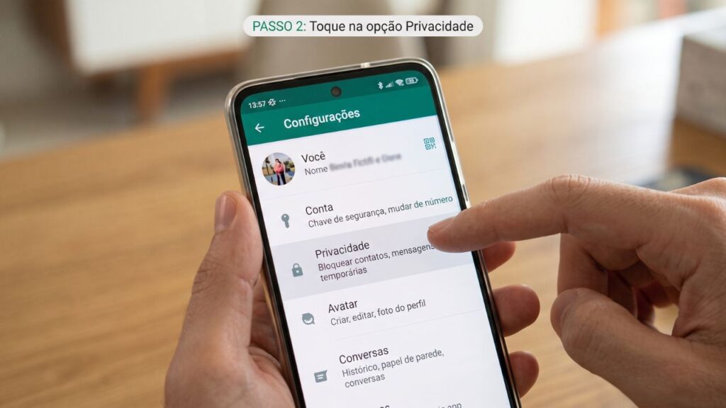 configuração de privacidade