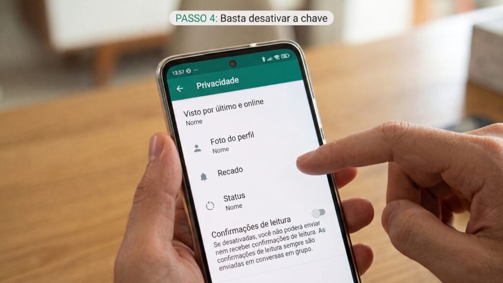 desativando confirmação de leitura