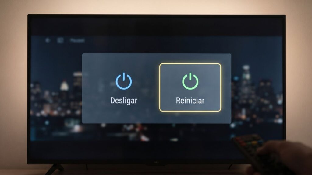 menu na tela poderá surgir perguntando se deseja Desligar